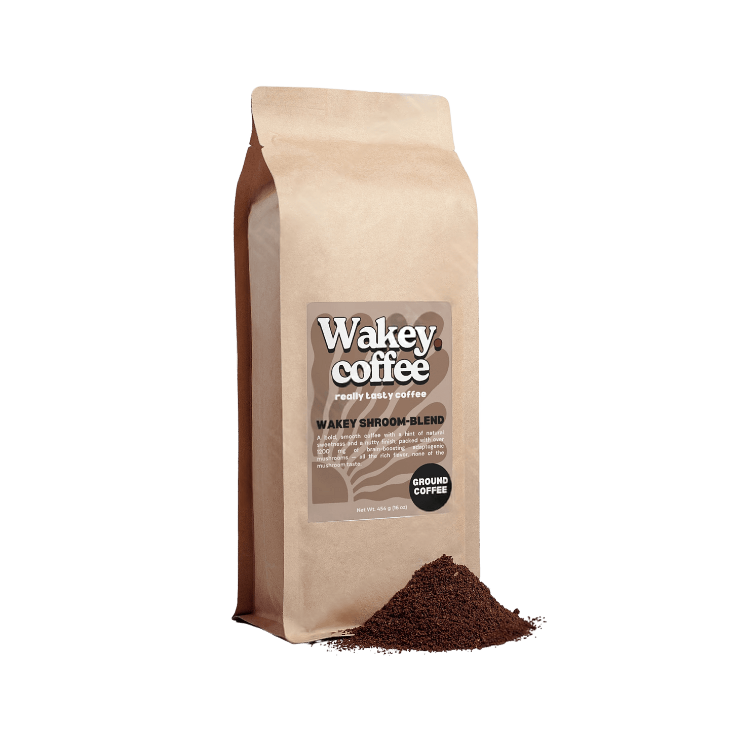 Wakey Ground  Morning Coffee Shroom-Blend - Lion’s Mane & Chaga 16oz